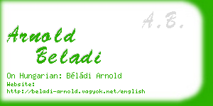 arnold beladi business card